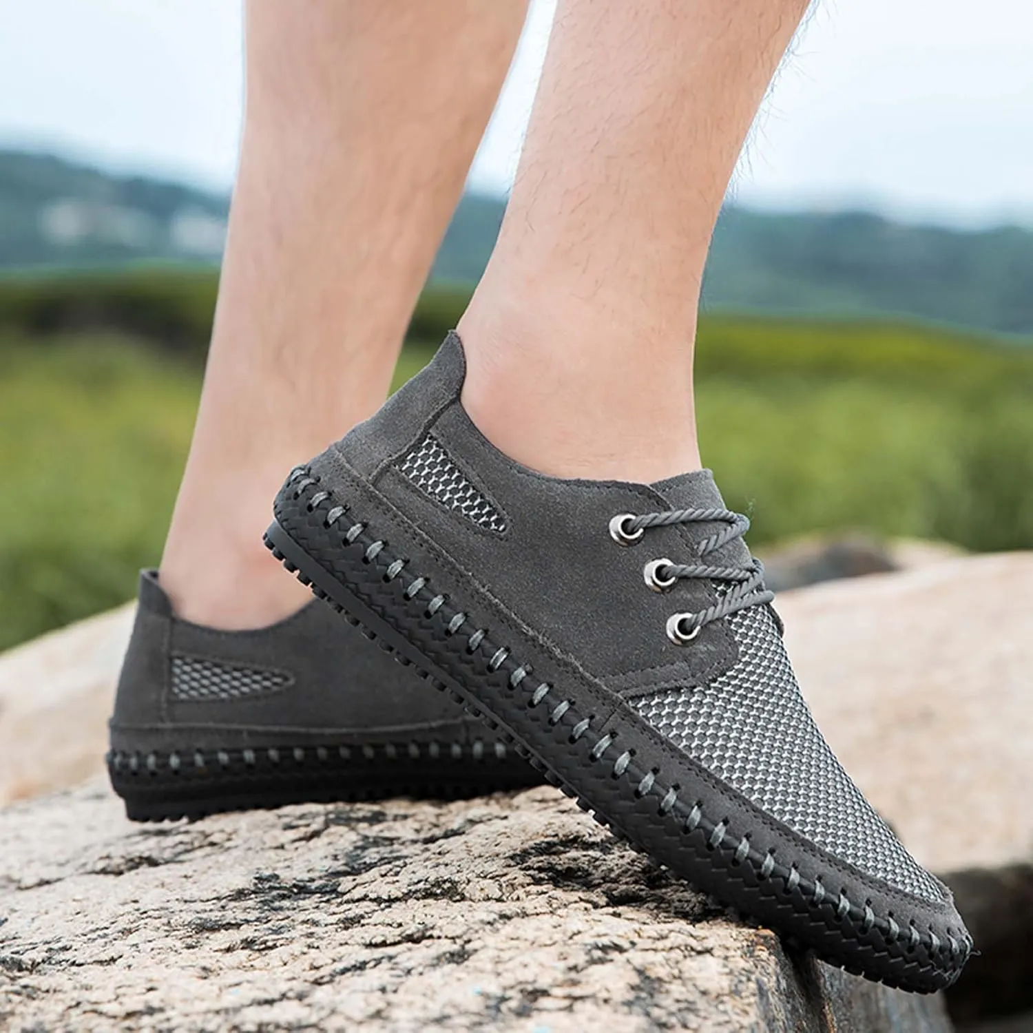 Men's Casual Sports Walking Shoes Breathable Comfortable Sneakers Mesh Soft Bottom Casual Shoes Outdoor Anti-slip Hiking Climbing Shoes