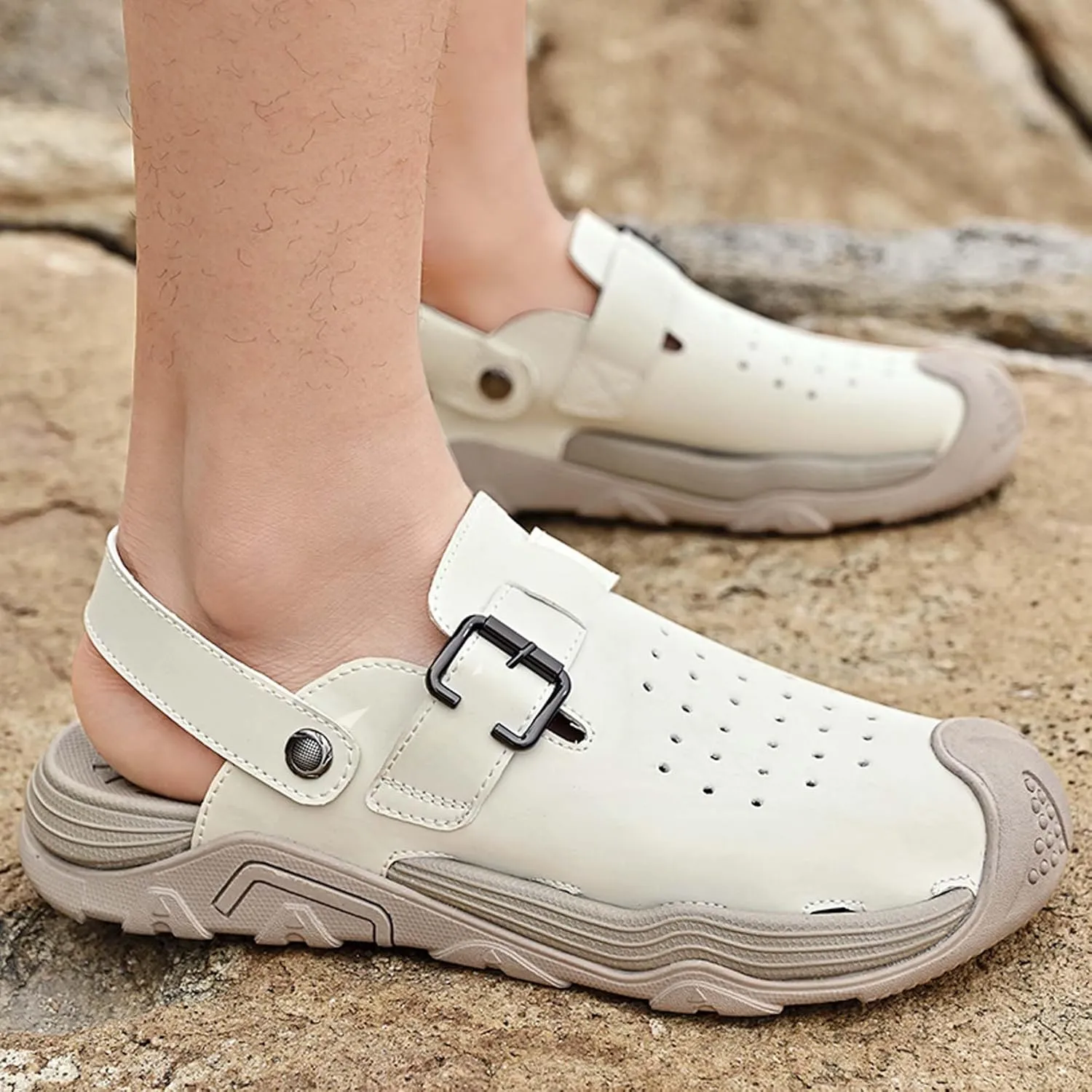 Men's Fashion Sports Sandals Adjustable Heel Slippers Slippers Outdoor Fisherman Pool Beach Shoes Outdoor Hiking Climbing Camping Shoes