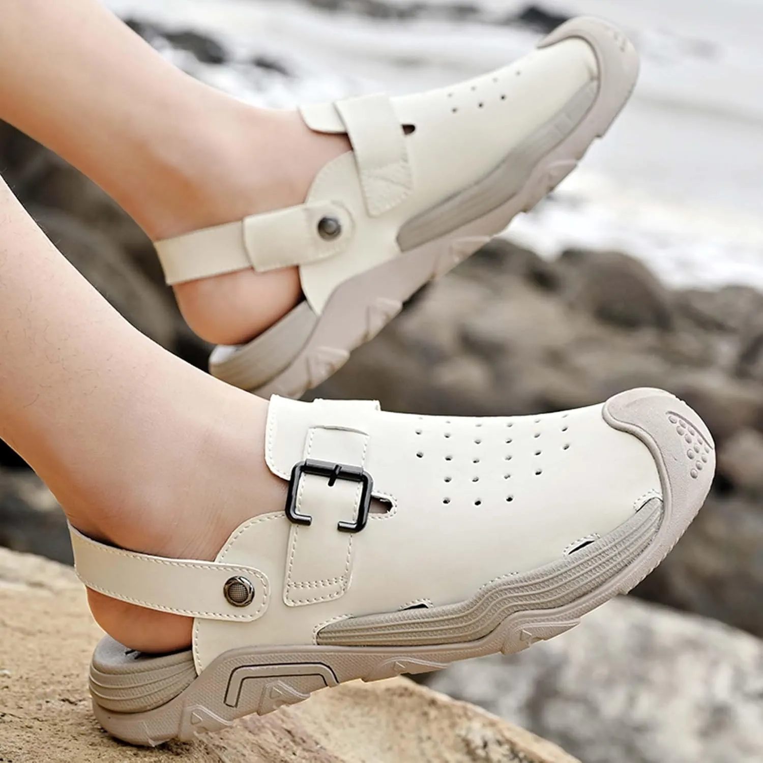 Men's Fashion Sports Sandals Adjustable Heel Slippers Slippers Outdoor Fisherman Pool Beach Shoes Outdoor Hiking Climbing Camping Shoes