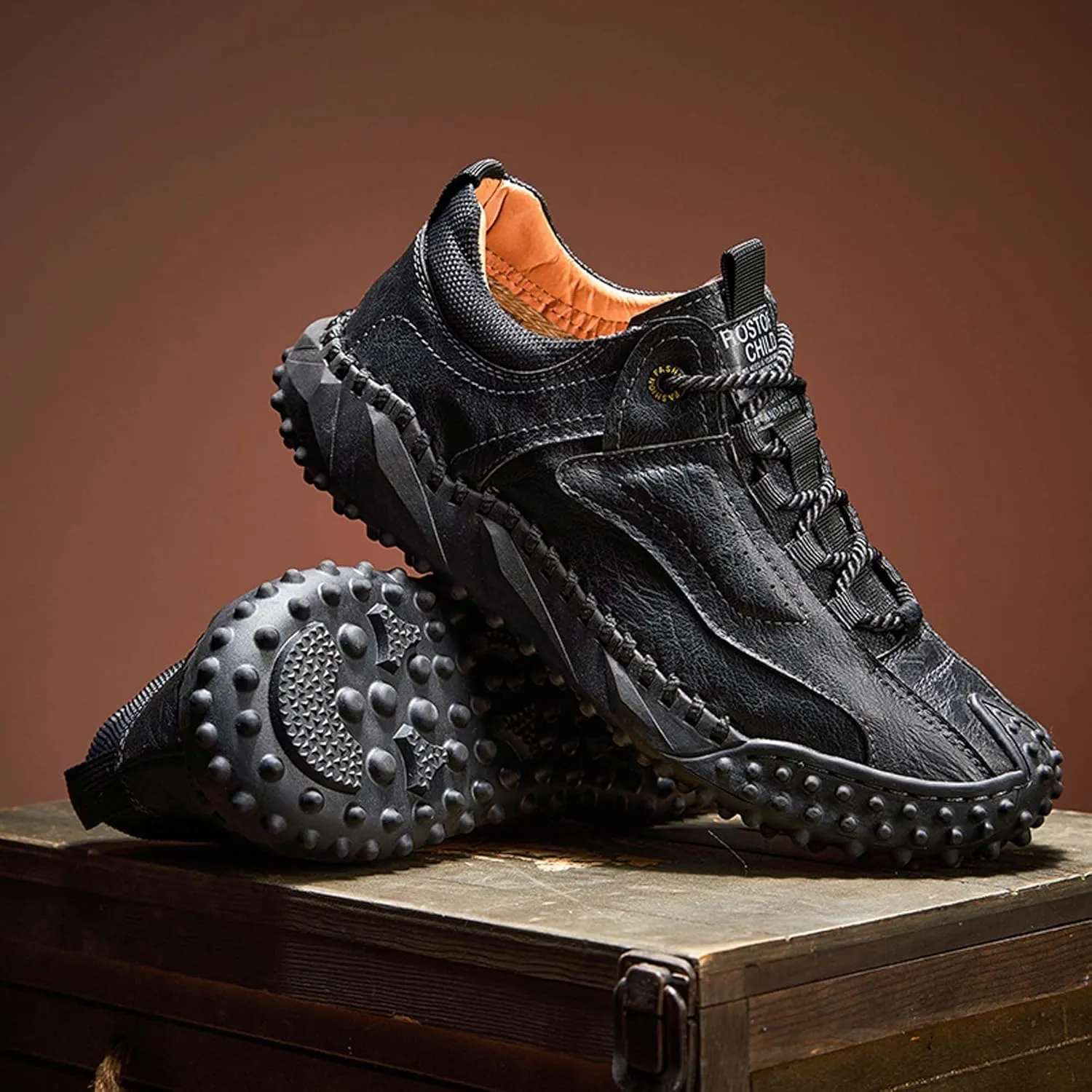 Men's Hiking Climbing Shoes Retro Thick Bottom Casual Walking Non-Slip Waterproof Outdoor Cross-Country Adventure Backpacking Travel Shoes