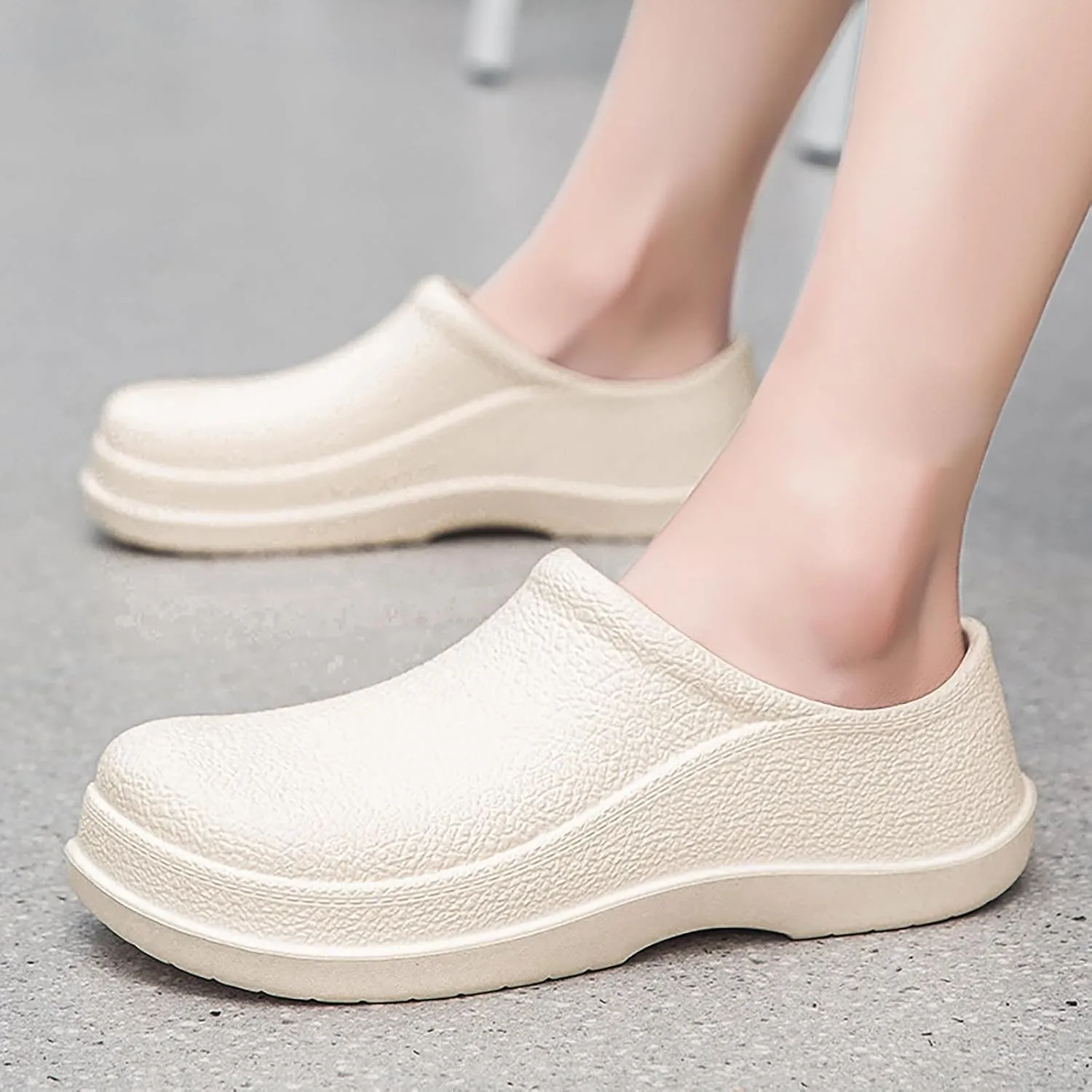 Men's Rain Boots Waterproof Shoes Low-Top Non-Slip Work Fishing Water Shoes Slip On Rubber Beach Slippers