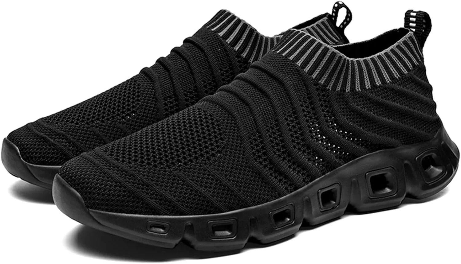 Men's Running Shoes Ultra Lightweight Breathable Slip on Cushion Walking Shoes Non Slip Athletic Fashion Sneakers Quick Drying Mesh Workout Casual Sports Sneakers for Daily Work Men