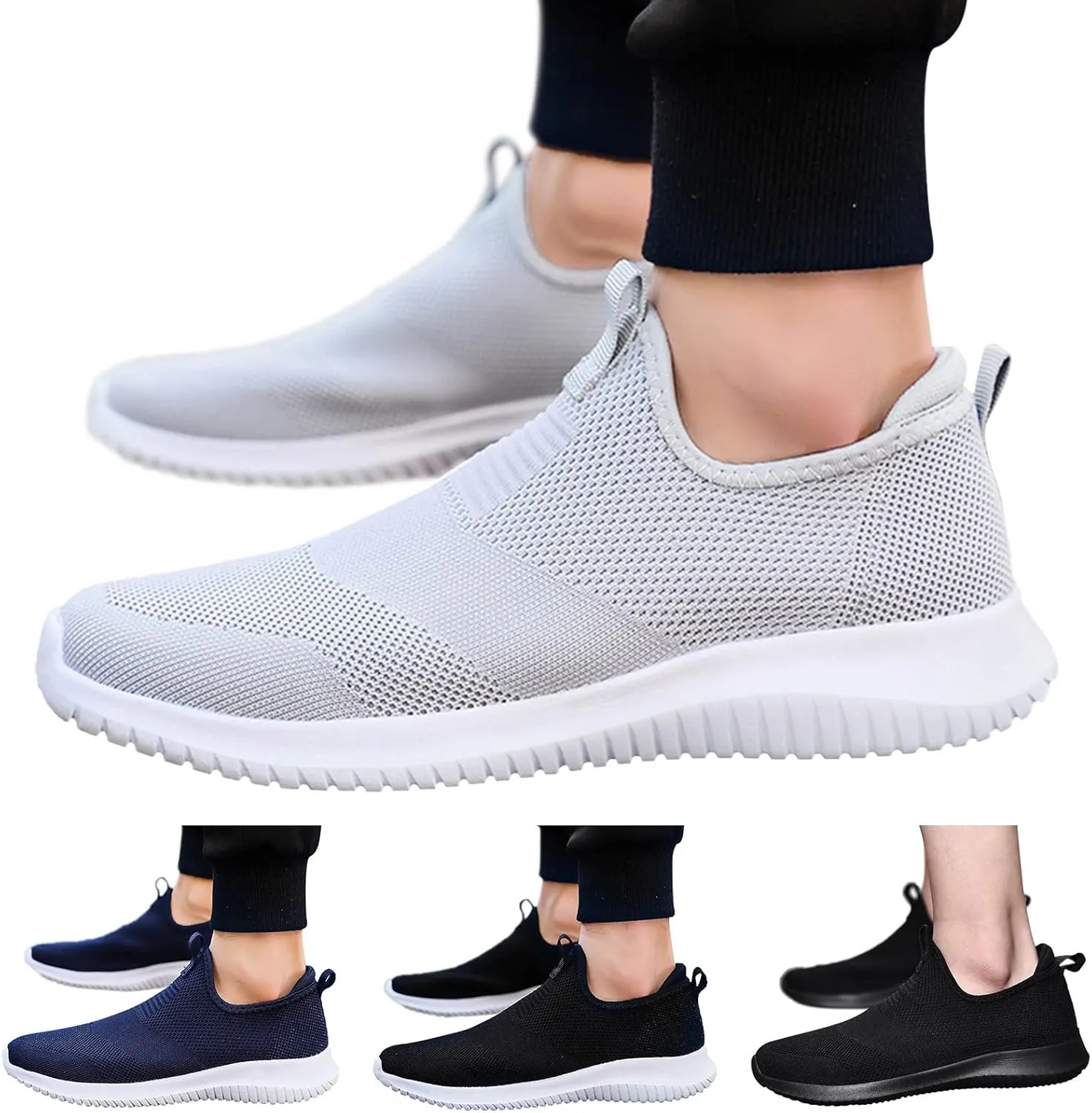 Mens Slip on Shoes Mens Tennis Shoes Shoe for Men Walking Shoe for Men Running Trail Breathable Sneaker