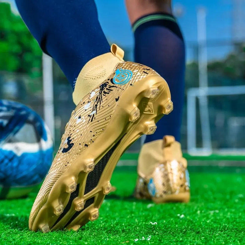 Men's Soccer Cleats Shoes Turf Indoor Football Cleats High Top Breathable Soccer Shoes Outdoor Training TF/AG/FG