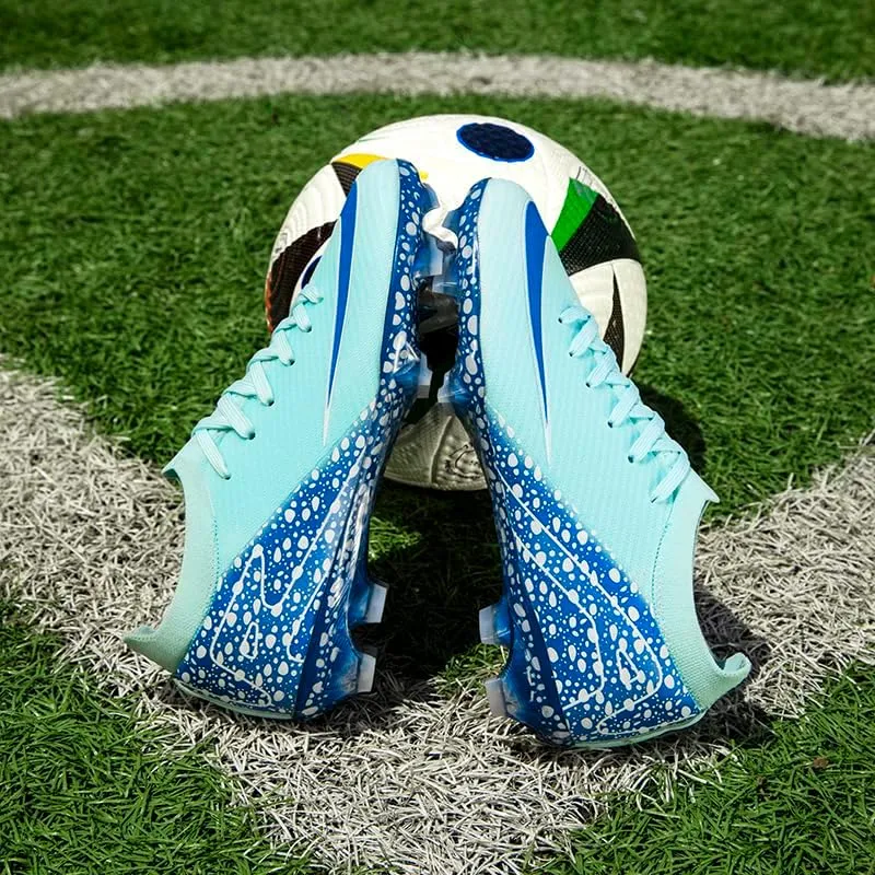 Men's Soccer Shoes - Football Cleats, High-Top, Lace-Up, Non-Slip Spikes for Indoor & Outdoor Sports, Ideal for Athletic Pursuits Like Baseball & Lacrosse, Sneaker Style