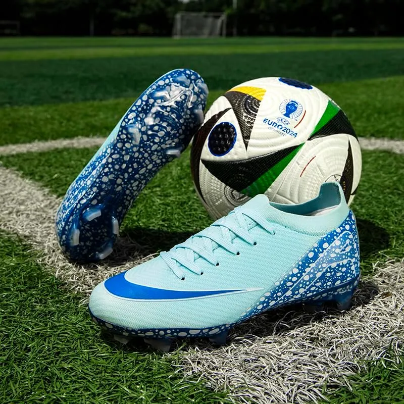 Men's Soccer Shoes - Football Cleats, High-Top, Lace-Up, Non-Slip Spikes for Indoor & Outdoor Sports, Ideal for Athletic Pursuits Like Baseball & Lacrosse, Sneaker Style