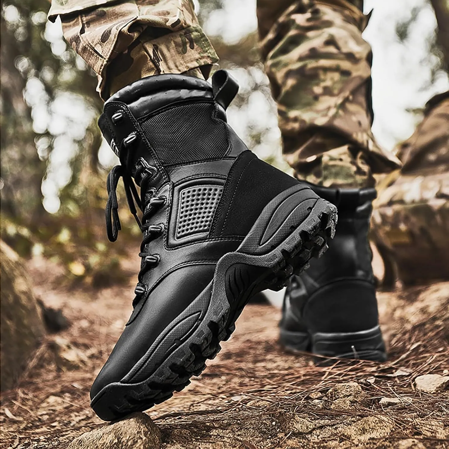 Men's Waterproof Tactical Boots Lace Up Breathable High Top Boots Military Army Outdoor Shoes For Hiking Climbing