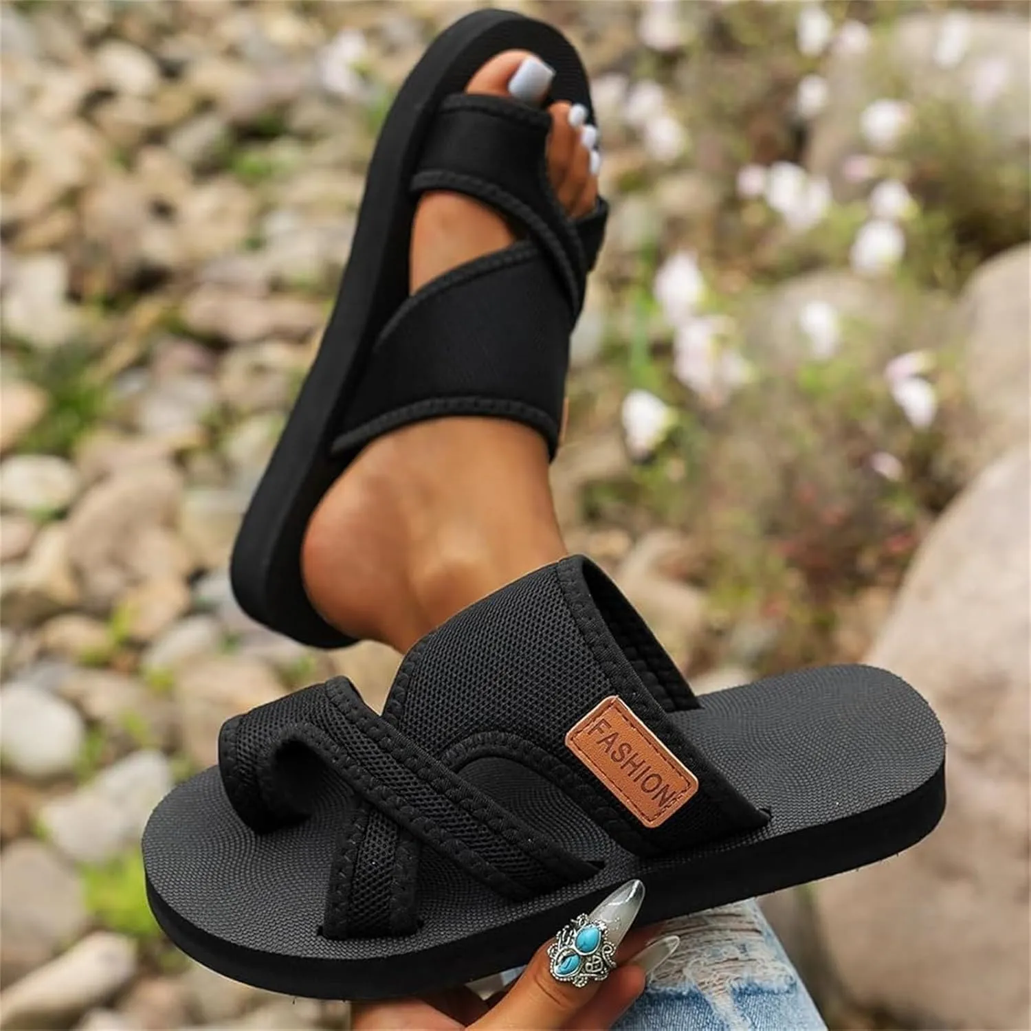 Mesh Sandals for Women Comfort Orthopedic Bunion Flip Flops Wide Width Hollow Flip Flops Summer Beach Shoes