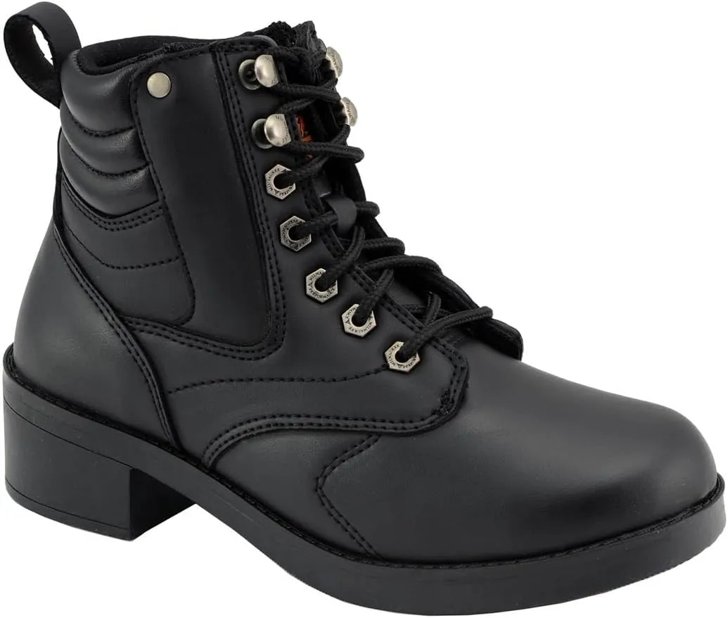 Milwaukee Leather MBK9275 Boys Black Lace-Up Boots with Side Zipper Entry - 5