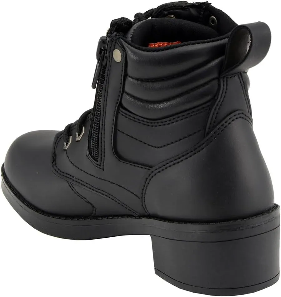 Milwaukee Leather MBK9275 Boys Black Lace-Up Boots with Side Zipper Entry - 5
