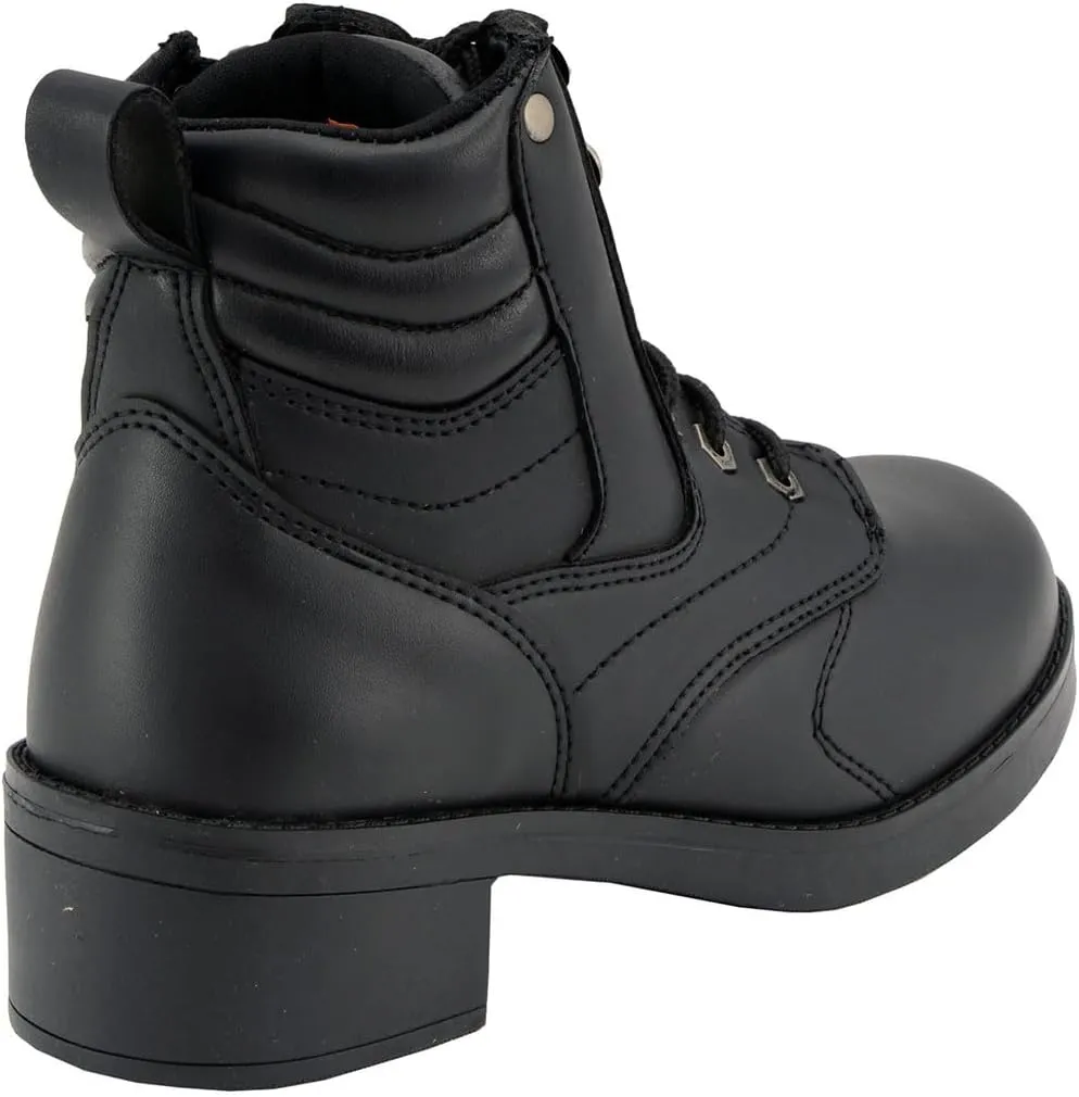 Milwaukee Leather MBK9275 Boys Black Lace-Up Boots with Side Zipper Entry - 5