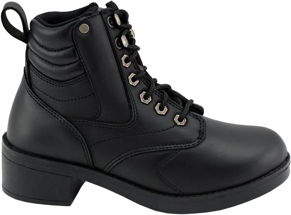 Milwaukee Leather MBK9275 Boys Black Lace-Up Boots with Side Zipper Entry - 5