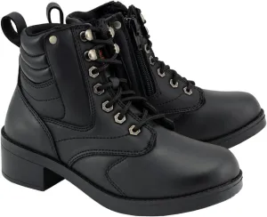 Milwaukee Leather MBK9275 Boys Black Lace-Up Boots with Side Zipper Entry - 5