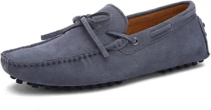 New Loafers for Men Boat Shoes Genuine Leather Stitching Details Round Toe Suede Vamp Resistant Flexible Comfortable Prom Slip On
