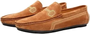 New Mens Loafers Shoe Faux Leather Stitching Details Suede Vamp Rubber Sole Comfortable Anti-slip Resistant Prom Slip On