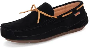 New Mens Loafers Shoe Square Toe Solid Color Suede Vamp Boatshoes Flat Heel Anti-Slip Lightweight Wedding Slip On