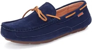New Mens Loafers Shoe Square Toe Solid Color Suede Vamp Boatshoes Flat Heel Anti-Slip Lightweight Wedding Slip On