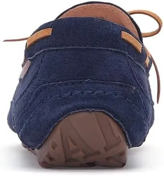 New Mens Loafers Shoe Square Toe Solid Color Suede Vamp Boatshoes Flat Heel Anti-Slip Lightweight Wedding Slip On