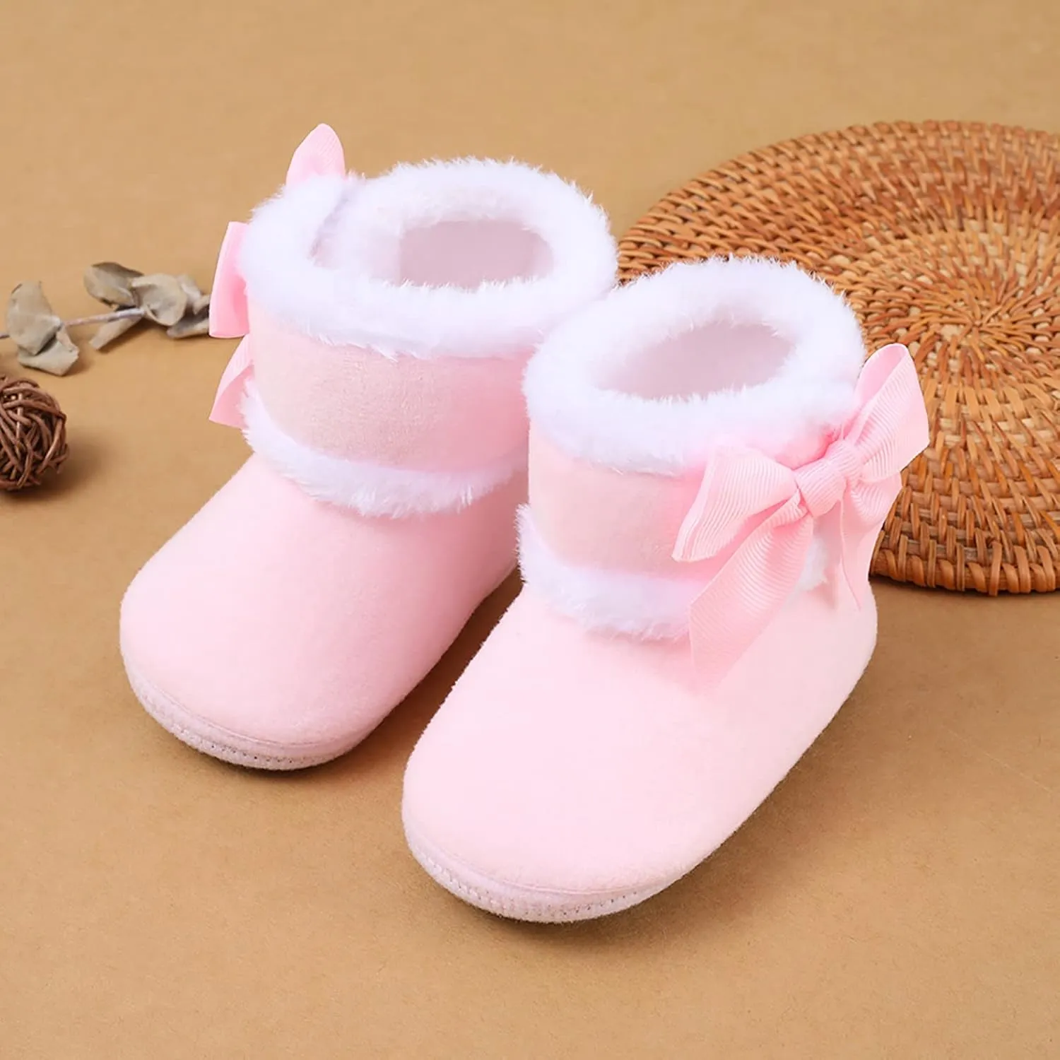 Newborn Shoes for Girls,Baby Girls Boys Warm Shoes Soft Booties Infant Toddler Warming and Fashion Snow Boots Shoes