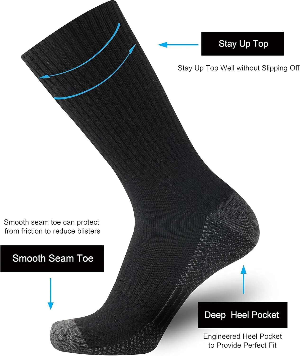 ONKE Cotton Full Cushion Crew Socks for Men Women Athletic Thick Warm Heavy Duty Steel Toe Work Boot Moisture Wicking Control