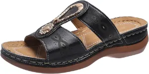 Orthopedic Flip Flops for Women Orthopedic Women Dress Sandals Orthopedic Travel Sandals Orthotic Sandals for Bunions Women Wide Width Women's Slide Sandals with Arch Support & Adjustable Straps