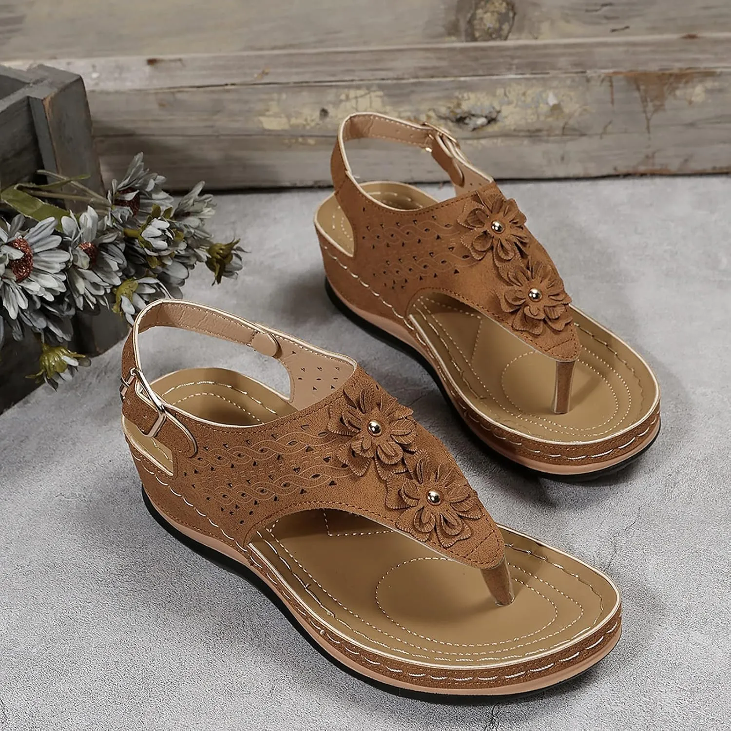 Orthopedic Leather Sandals for Women Orthotic Sandals with Heels Orthopedic Fascitis Plantar Sandals Women Orthopedic High Arch Support Inserts Women Sandal Women's Orthopedic Arch Support Flip Flops