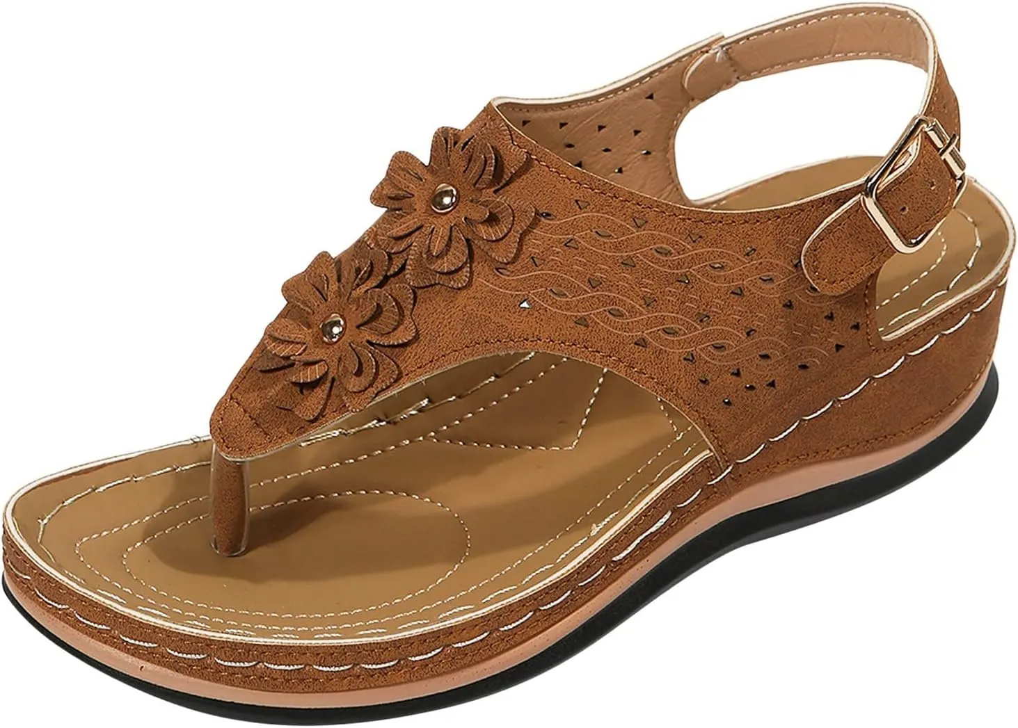Orthopedic Leather Sandals for Women Orthotic Sandals with Heels Orthopedic Fascitis Plantar Sandals Women Orthopedic High Arch Support Inserts Women Sandal Women's Orthopedic Arch Support Flip Flops