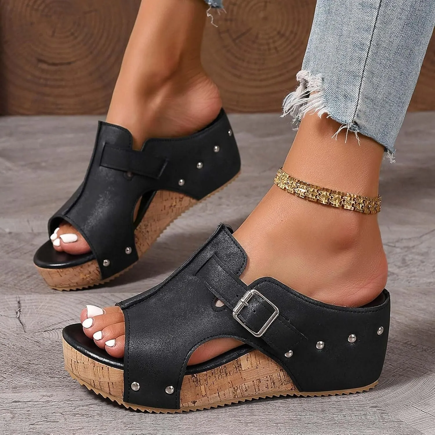 Orthopedic Platform Wedge Sandals for Women Dressy Summer Wedges Open Toe Comfortable Sandals Slip On Walking Shoes Slides Sandal Casual Wide Width Dress Shoes