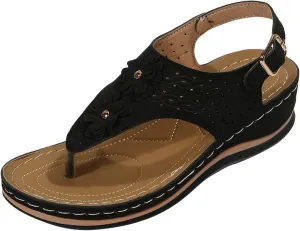 Orthopedic Sandals for Women Arch Support Orthotic Adjustable Straps Lightweight Cushion Walking Sandals Non Slip Sole Dressy Beach Footwear Summer Flip Flops for Women