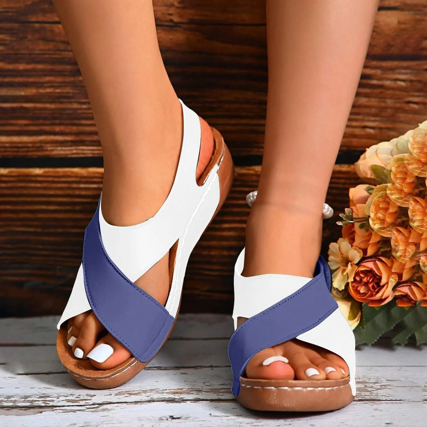 Orthopedic Sandals for Women Arch Support Walking Sandals Breathable Mesh Hollow Sports Sandals Summer Flip Flops