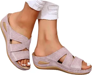 Orthopedic Sandals for Women Dressy Comfortable Arch Support Wedge Sandals Non Slip Best Walking Flip Flops Sandals