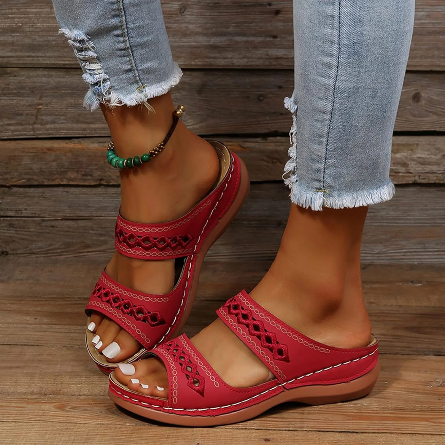 Orthopedic Sandals with High Arch Support for Women Orthotic Women's Wide Sandals Orthopedic Non Slip House Sandals Orthopedic Arch Support Sandals Women's Heel Winter Sandals for Women 2025