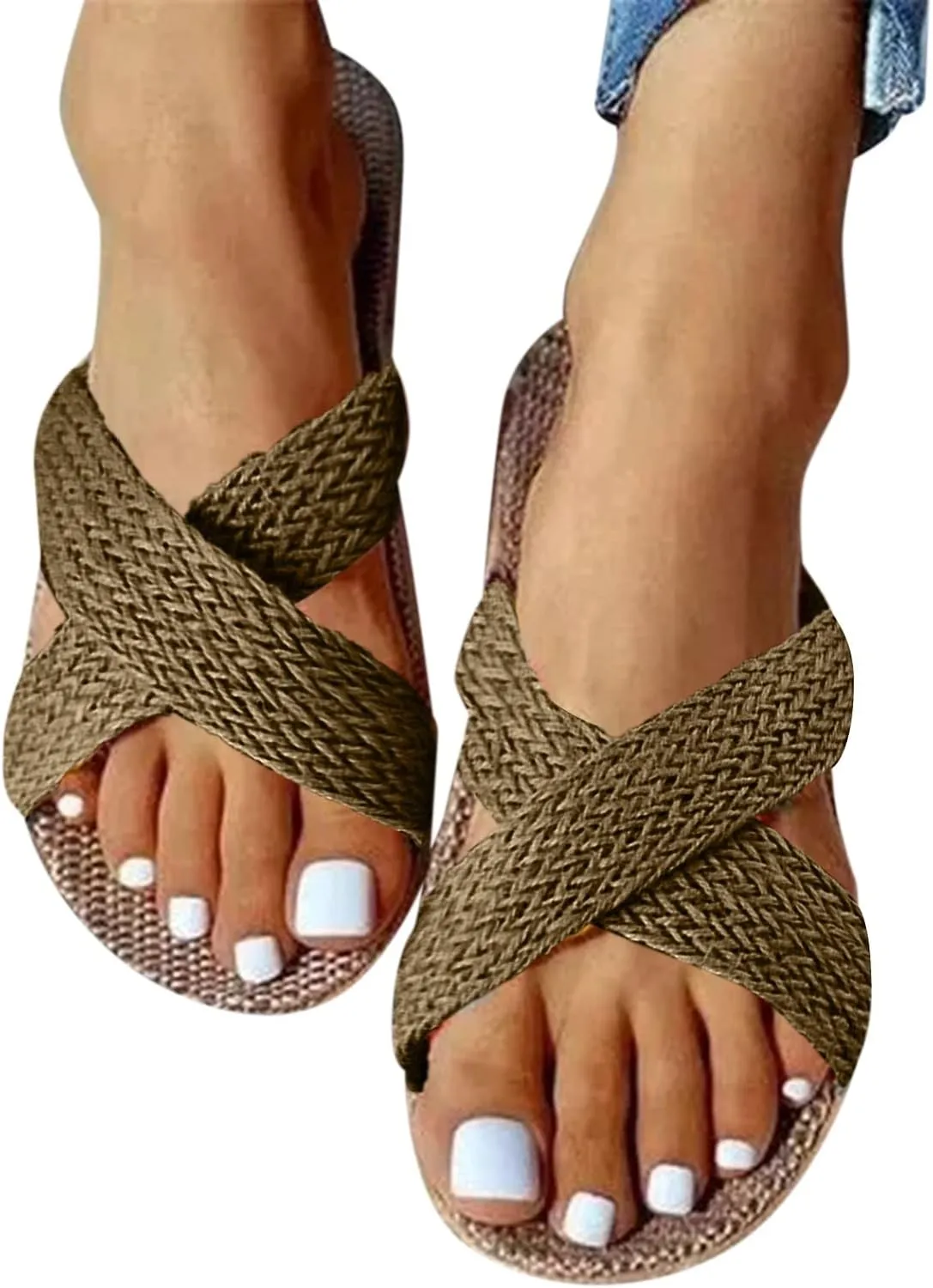 Orthopedic Sandals Women Arch Support Comfortable Summer Walking Beach Casual Adjustable Slide Outdoor Platform Flip Flops Lightweight Hiking Sport Recovery