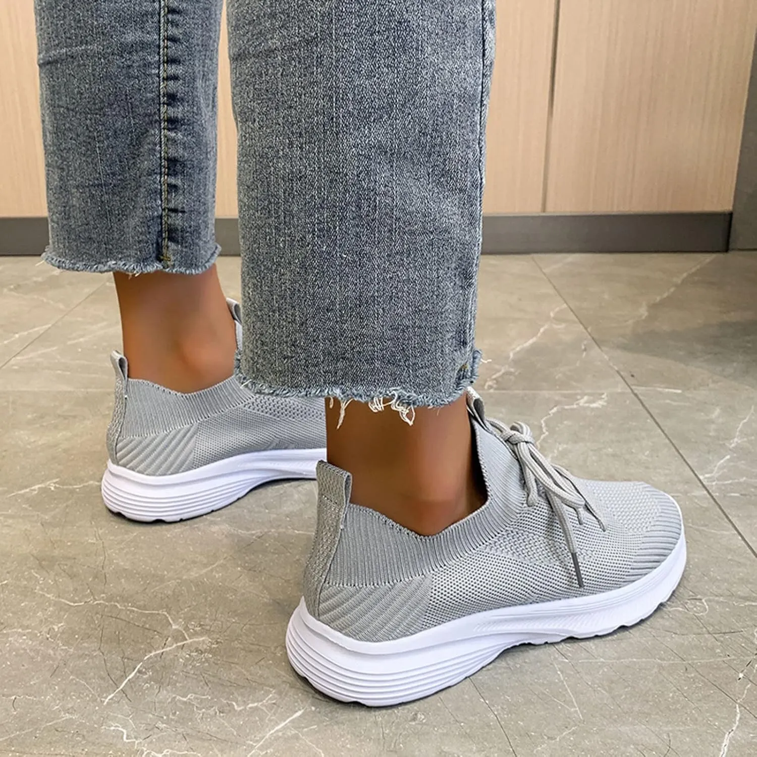 Orthopedic Shoes for Slip On Casual Walking Shoes Breathable Mesh Lightweight Non Slip Shoes Comfort Athletic Shoes
