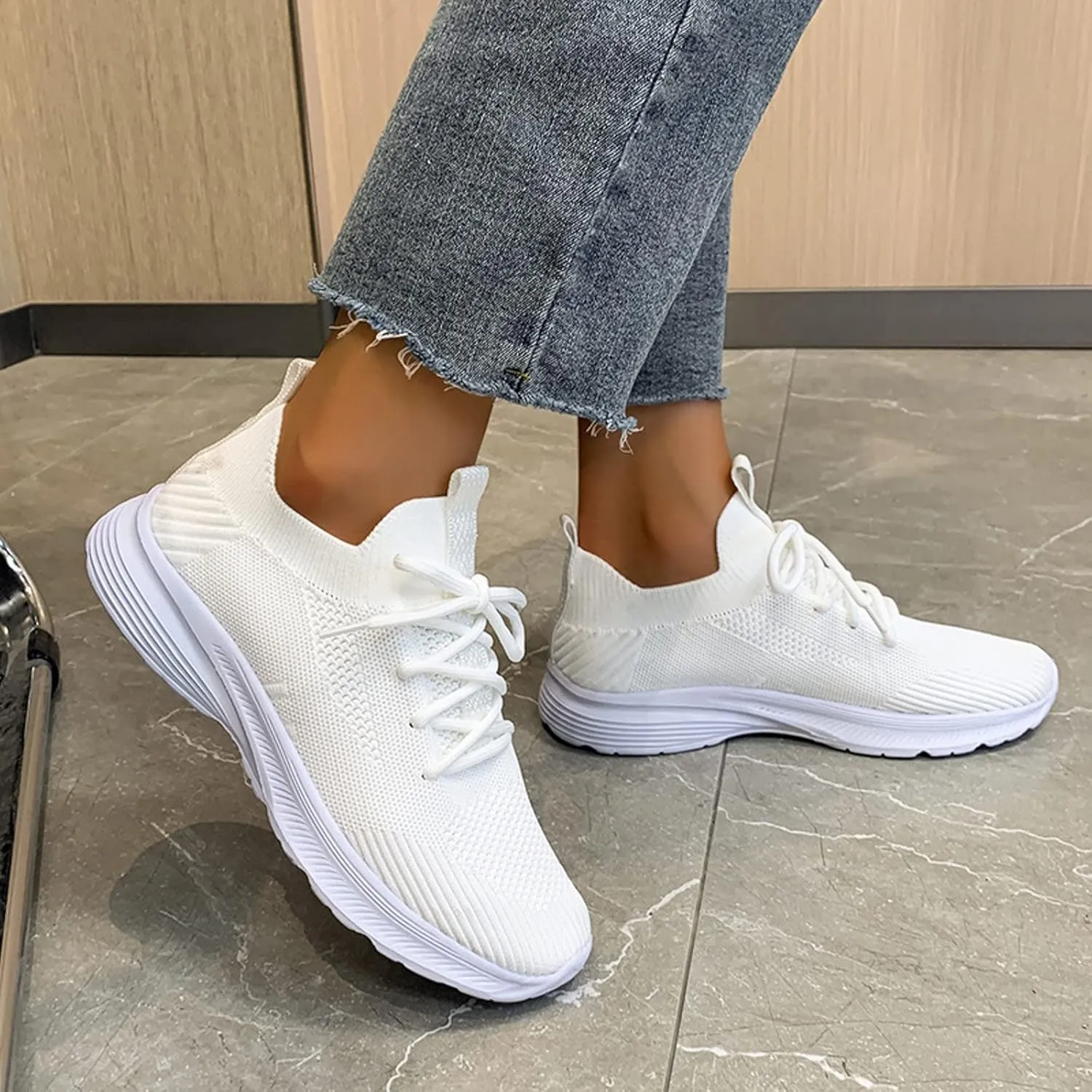 Orthopedic Shoes for Slip On Casual Walking Shoes Breathable Mesh Lightweight Non Slip Shoes Comfort Athletic Shoes