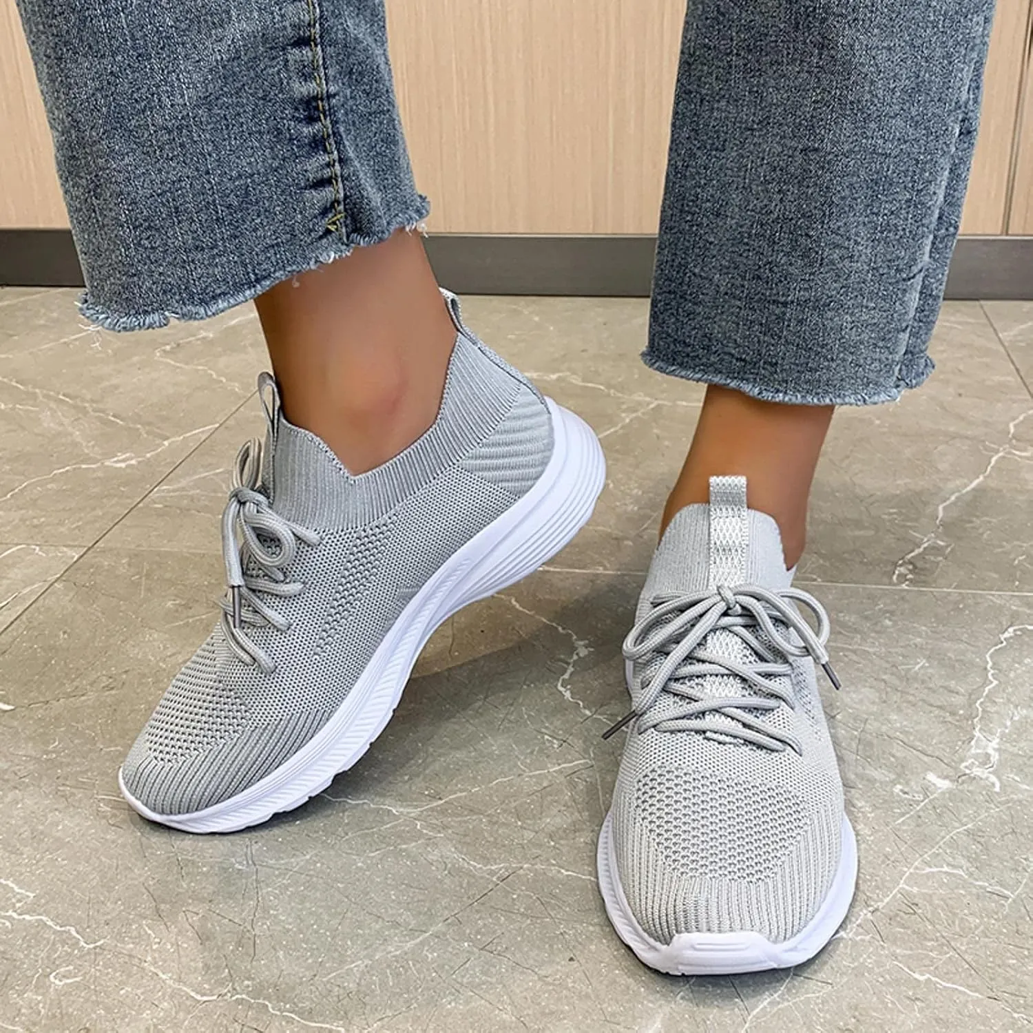 Orthopedic Shoes for Slip On Casual Walking Shoes Breathable Mesh Lightweight Non Slip Shoes Comfort Athletic Shoes