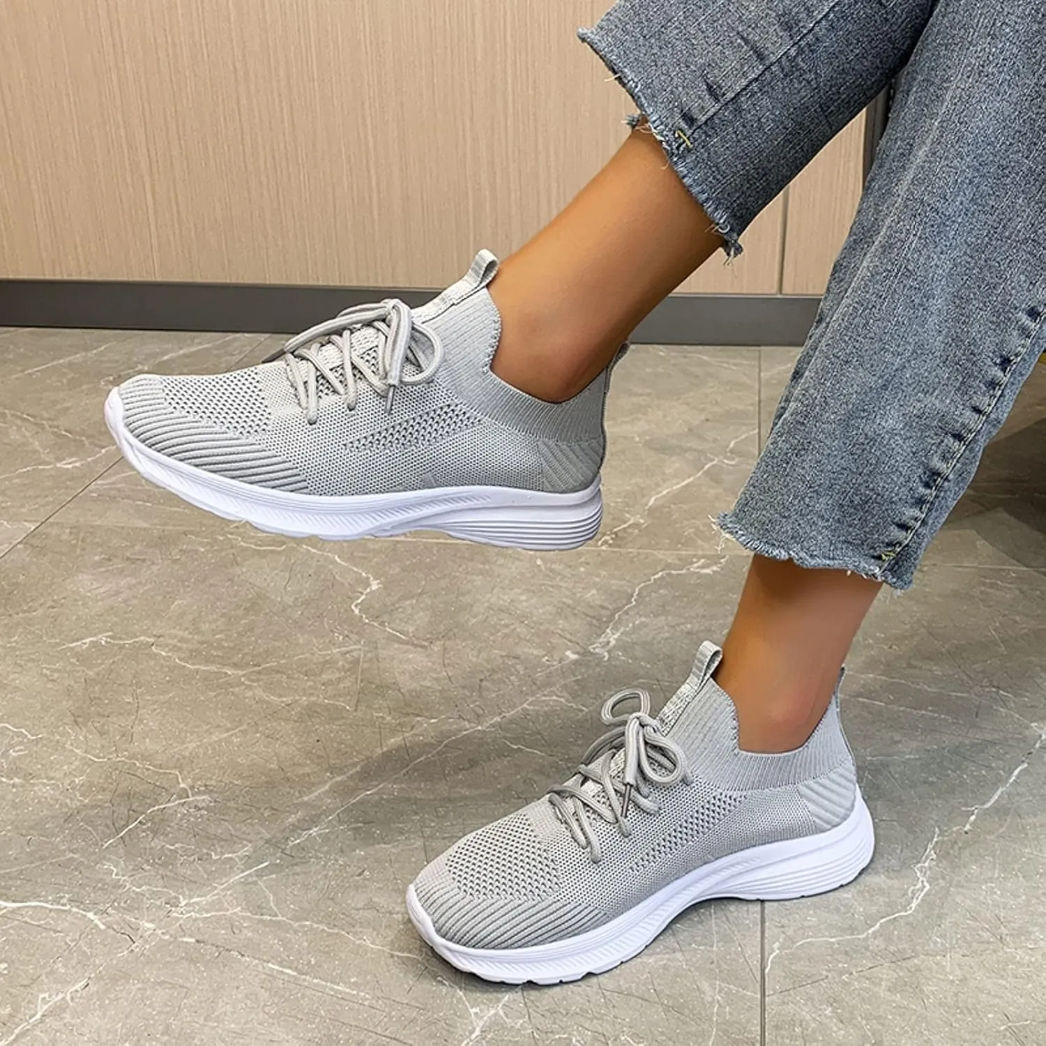 Orthopedic Shoes for Slip On Casual Walking Shoes Breathable Mesh Lightweight Non Slip Shoes Comfort Athletic Shoes