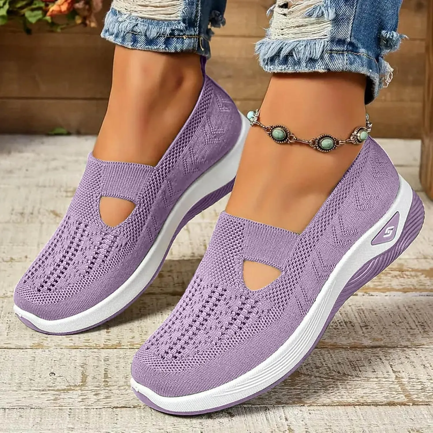 Orthopedic Shoes for Women Fashion Slip on Comfortable Running Shoes Anti-Skid Lightweight Breathable Mesh Casual Sneakers