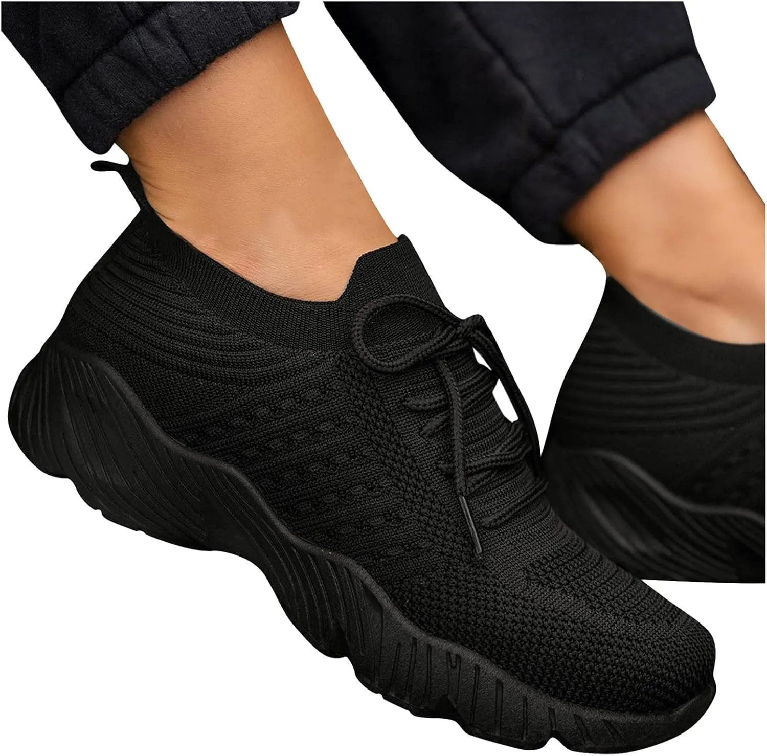 Orthopedic Shoes for Women Slip On Adjustable Lace Up Walking Shoes Non-Slip Breathable Lightweight Casual Sneakers