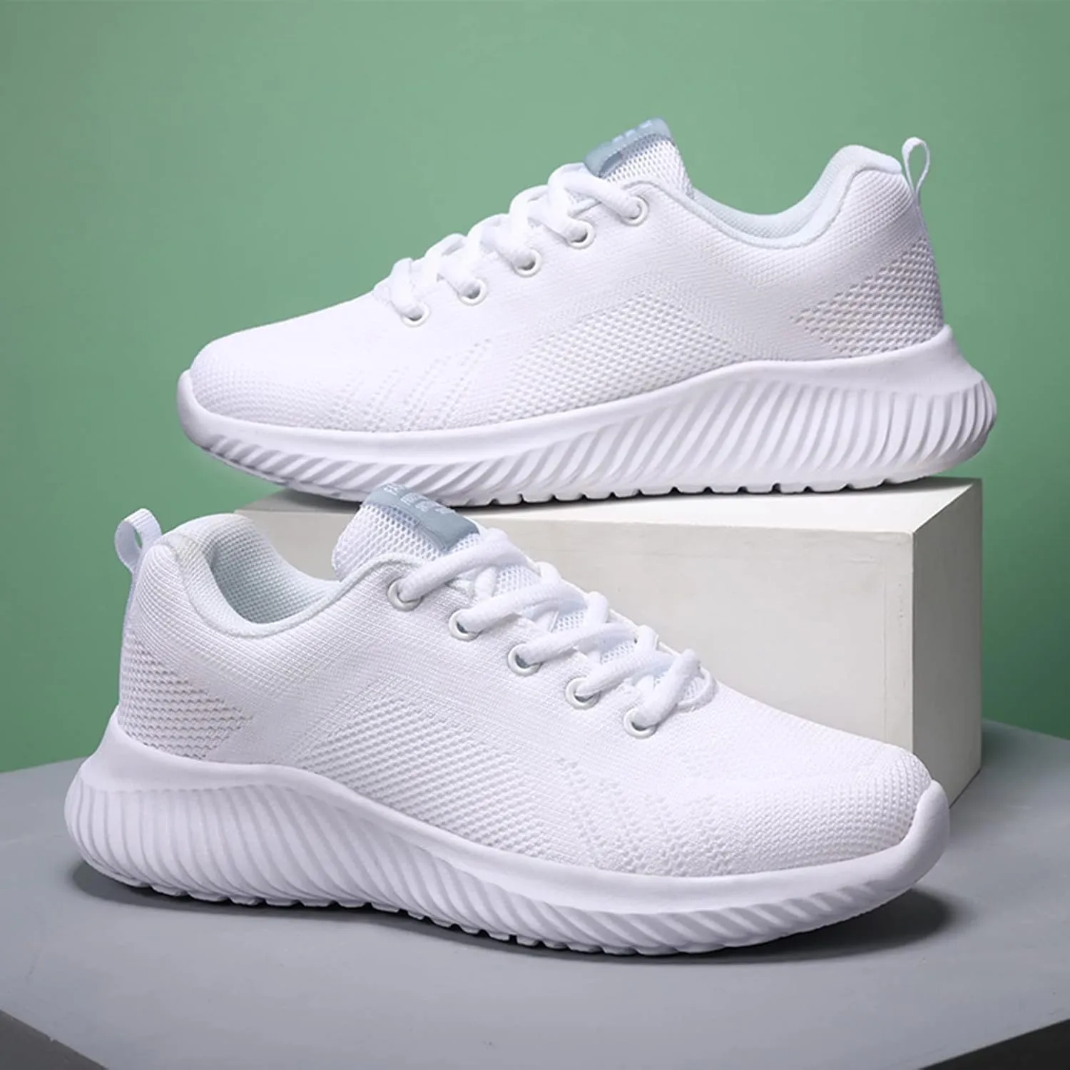 Orthopedic Shoes for Women Slip On Breathable Walking Shoes Lightweight Lace-up Tennis Sneakers Anti-Slip Fashion Sneakers