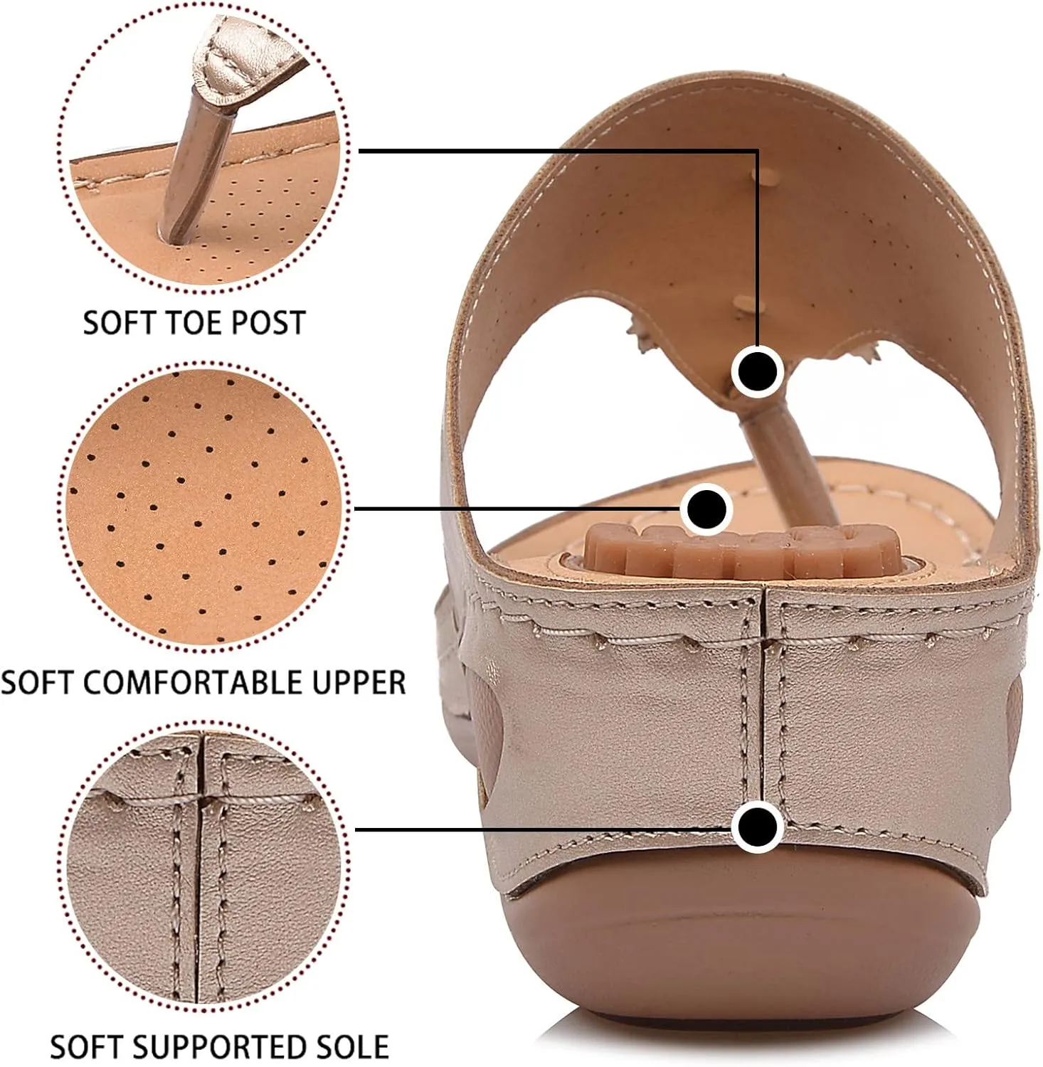 Orthopedic Slides for Women Adjustable Arch Support Recovery Sandals Thick Cushion Comfortable Walking Footwear Plantar Fasciitis Relief