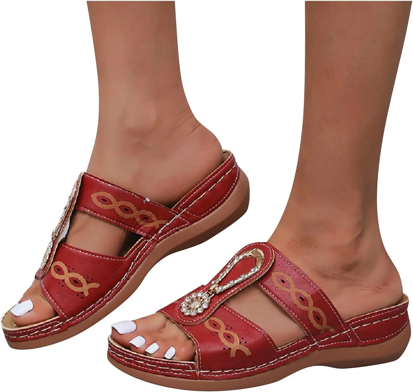 Orthopedic Slippers with Heel Back Orthopedic Women's Flat Sandals Arch Support Womens Flip Flops Orthotic Womens Slip On Wedge Sandals Comfortable High Arch Orthopedic Comfortable Ladies Sandals