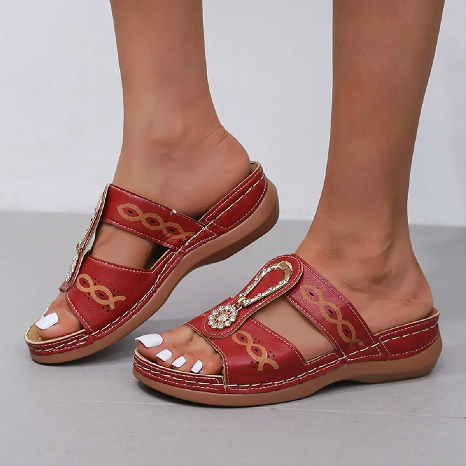 Orthopedic Slippers with Heel Back Orthopedic Women's Flat Sandals Arch Support Womens Flip Flops Orthotic Womens Slip On Wedge Sandals Comfortable High Arch Orthopedic Comfortable Ladies Sandals