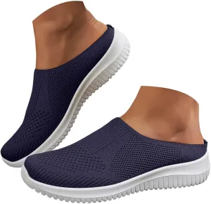 Orthopedic Sneakers for Women 2025 New Walking Sneakers Summer Slip-On Mule Shoes Mesh Hollow Out Shoes with Arch-Support Breathable Slippers Closed Toe Slides for All Day Wear