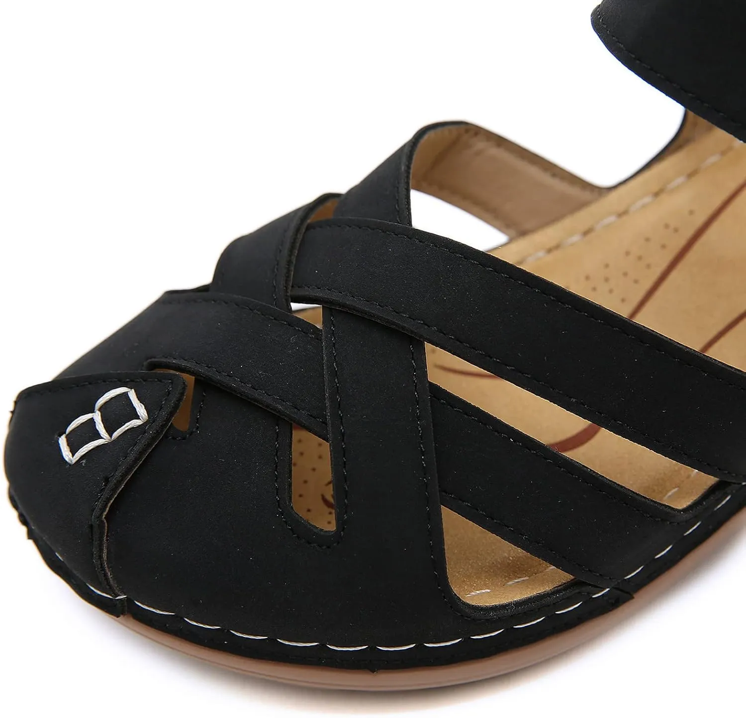 Orthotic Sandals for Women with Arch Support Back Strap Roman Flats Beach with Flowers Low Wedge Sandals Dressy Summer Heel Sandals Women Orthopedic