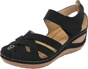 Orthotic Sandals for Women with Arch Support Back Strap Roman Flats Beach with Flowers Low Wedge Sandals Dressy Summer Heel Sandals Women Orthopedic