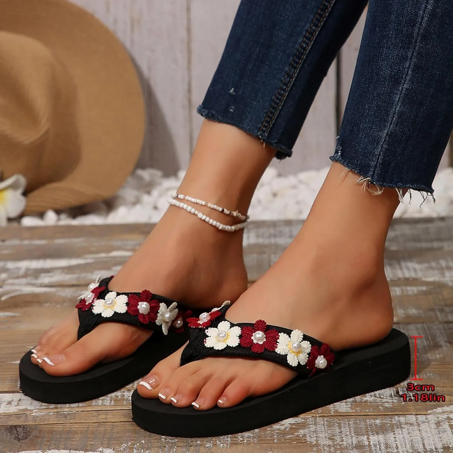 Platform Flip Flop for Women Slip on Wedge Sandals Women Open Toe Comfortable Trendy Arch Support Summer Shoes