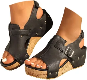Platform Wedge Sandals for Women Dressy Summer Comfortable Wedge Sandals Ankle Strap Open Toe Espadrilles Sandal Slip On Walking Shoes Wide Width Orthopedic Sandal Casual Boho Dress Shoes