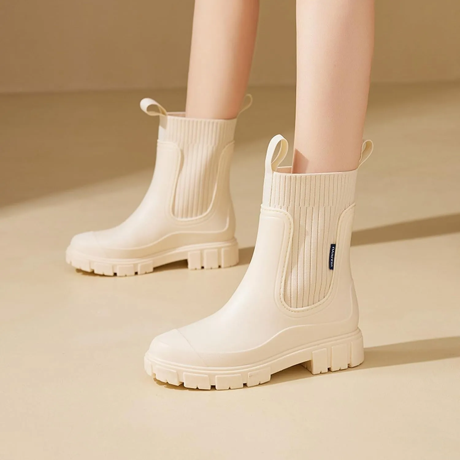 Rain Boots Womens Waterproof Mid Calf Rain Boots Garden Shoes Outdoor Winter Warm Shoes for Hunting Gardening Farming