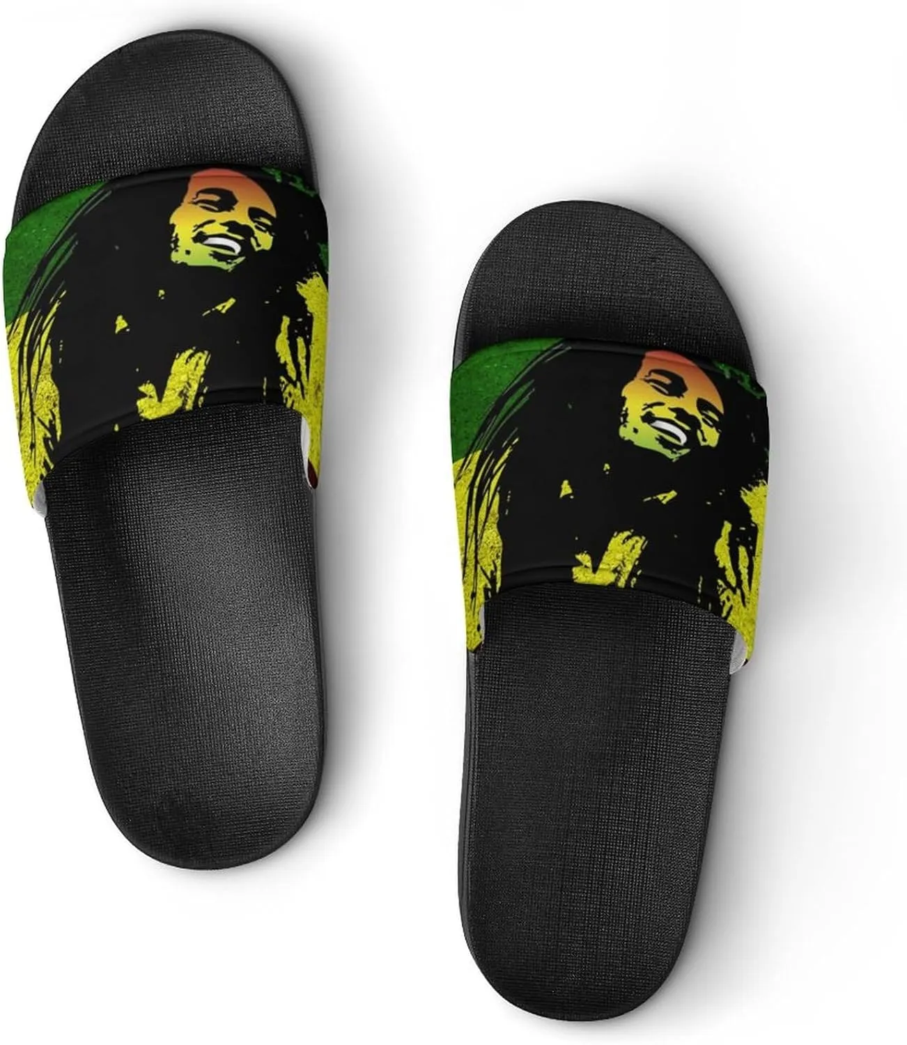 Rasta Reggae Fashion Womens And Mens Slippers House Shower Shoes Indoor Outdoor Beach